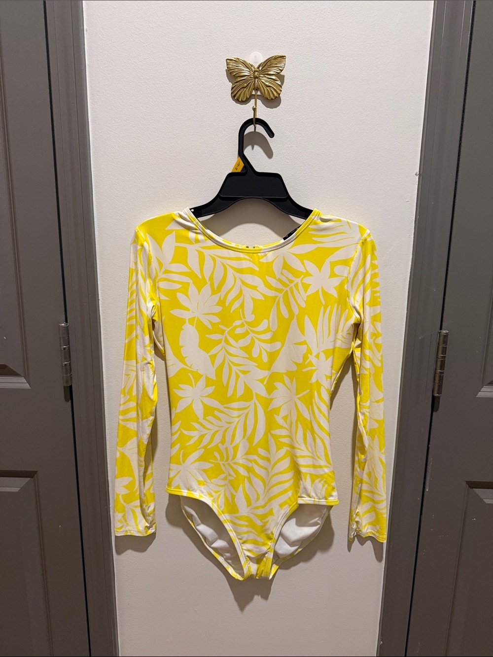Kate Spade Yellow and White Floral One-Piece Bathing Suit